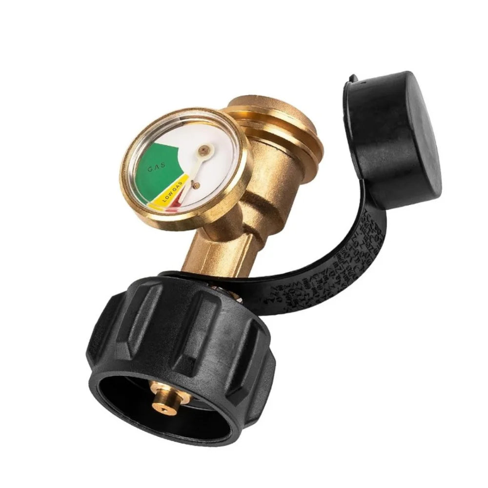 Adjustable Propane Tank Connector QCC1 Dustproof Refill Adapter Brass Zpaxo Black
