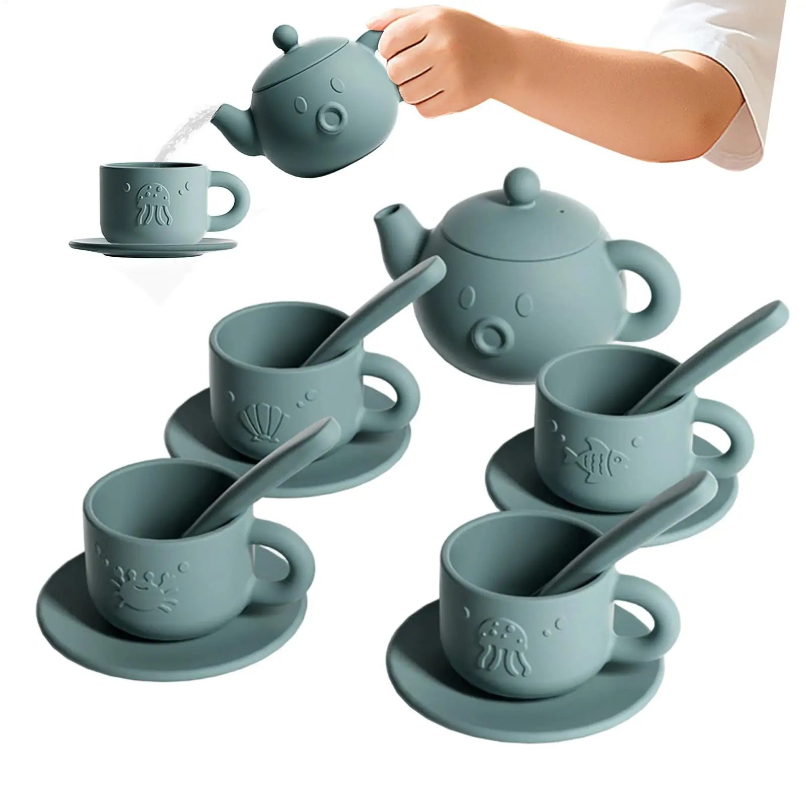 Tea Party Set Children Simulation Afternoon Tea Set Toy Pretend Play Food Learning Role Play Game Early Educational Toys Zpaxo
