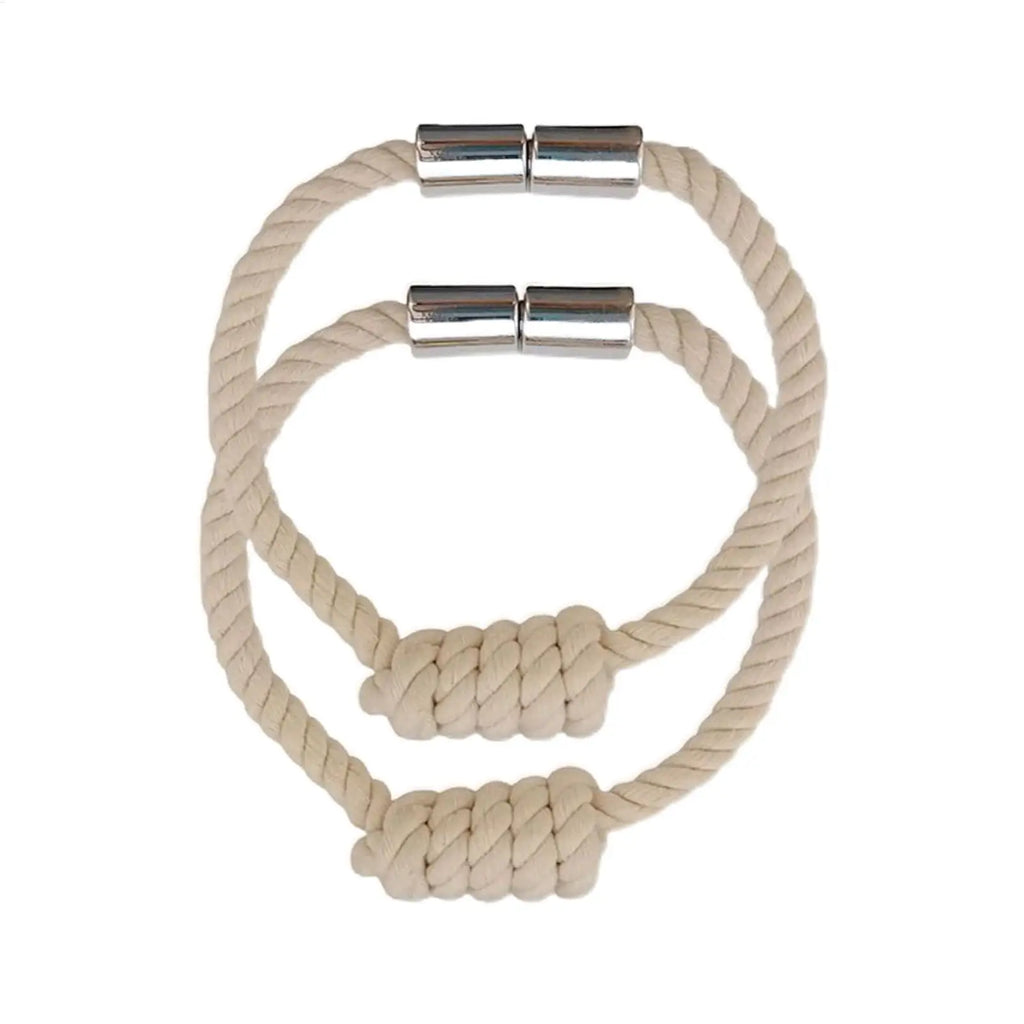 2-Pack Magnetic Curtain Tiebacks – Boho Rope Drape Holdbacks Curtain Tiebacks Zpaxo