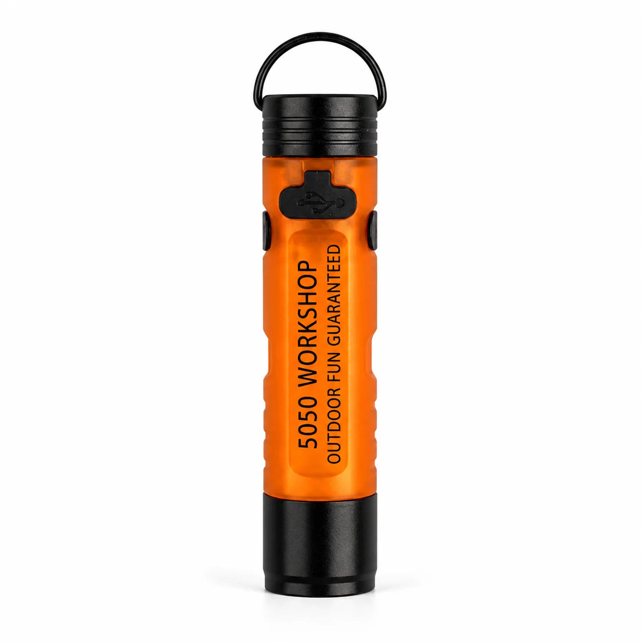 Mini 5050 Rechargeable LED Pocket Flashlight Clip-On Hat Light Keychain Torch Portable Work Lamp for Camping Hiking Outdoor Use Zpaxo Vibrant Orange