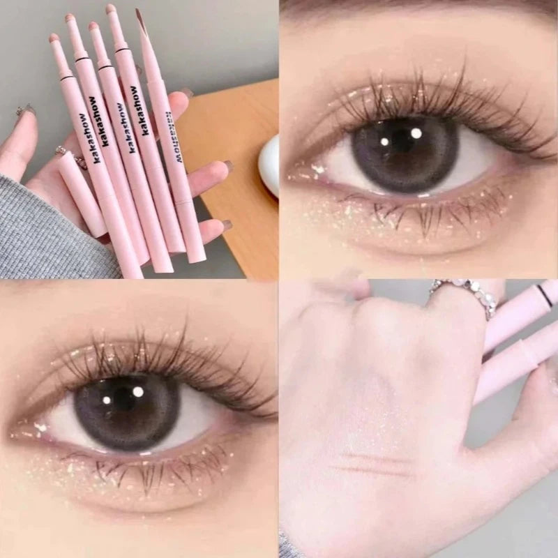 Double-end Lying Silkworm Eyeliner Shadow Highlight Glitter Matte
