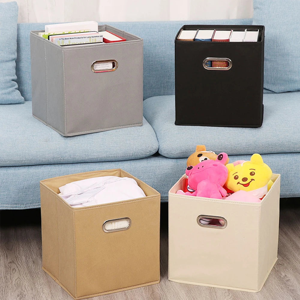 Fabric Cloth Storage Box for Book Clothes Toys Sundries Storage Foldable Closet Drawer Storage Organizer Bins Basket Zpaxo