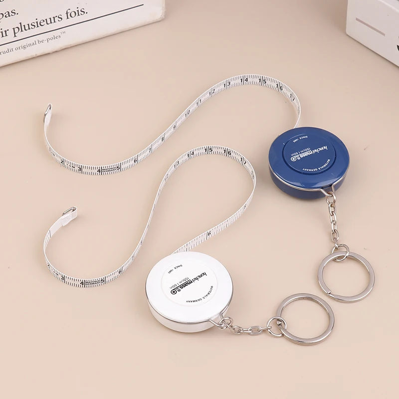 Mini ABS Plastic Measure Ruler Centimeter Inch Roll Tape 150/60Inch Keychain Tape Measure Portable Retractable Measuring Tool Zpaxo