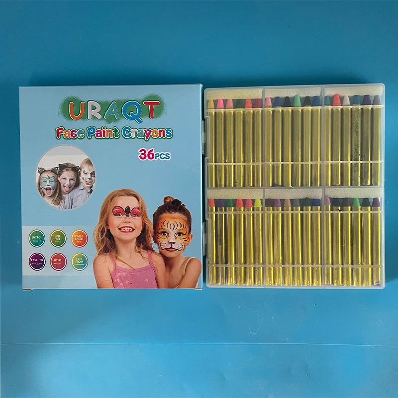 28/36 pcs Face & Body Paint Crayons Set,Non-Toxic Safe Makeup Sticks,Face & Body Painting Art Crayons kit For Mardi Gras Makeup Zpaxo