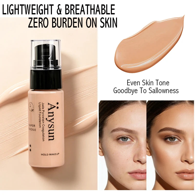 Long-lasting Concealer Liquid Foundation Waterproof Sweatproof Easy