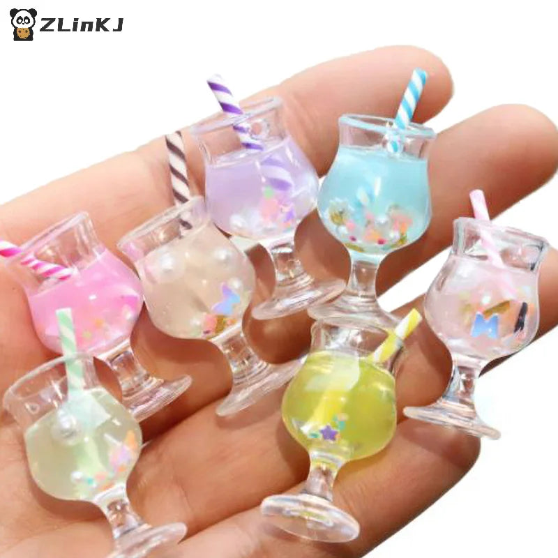 ▶2Pcs Mini Drink Cups Model Pretend Play Mini Food Doll Accessories Fit Play House Toy Dollhouse Miniature Zpaxo