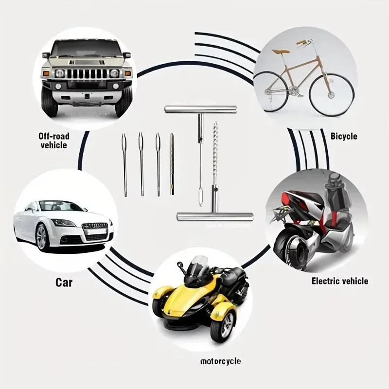 Tyre Repair Tool T Handle Plug Tire Replacement Needles Efficient Zpaxo