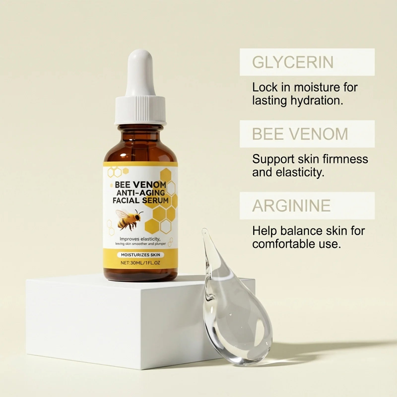 Bee Venom Firming Facial Serum – Anti-Aging & Wrinkles Anti-Aging Face Serum Zpaxo