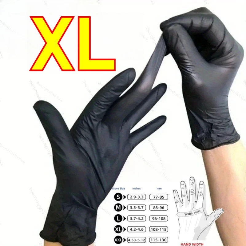 Disposable Nitrile Waterproof Gloves Dish Washing Kitchen Household Gloves Dog Wash Cleaning Glove for Food Working Latex Gloves Zpaxo XL-24x12cm 200pcs