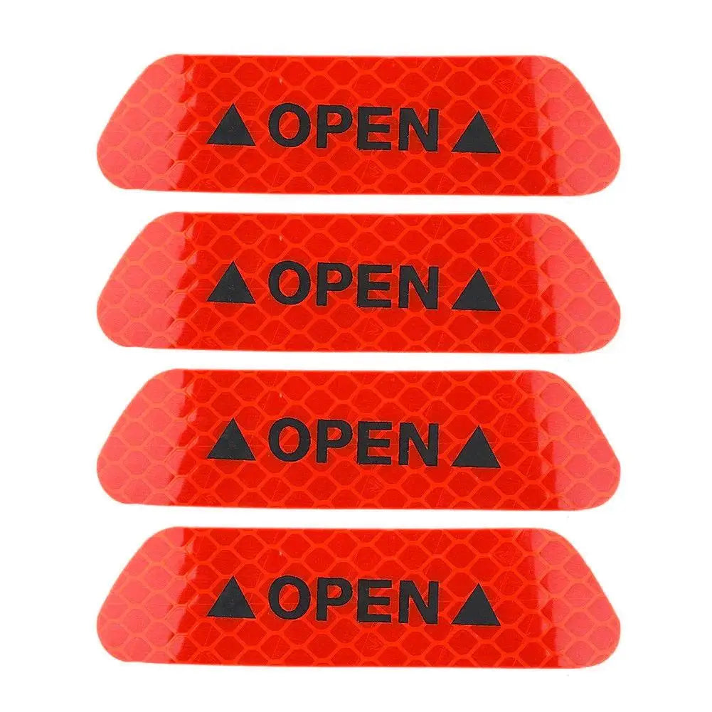 4-Pack Night Reflective Car Door Safety Warning Stickers Car Safety Sticker Zpaxo B