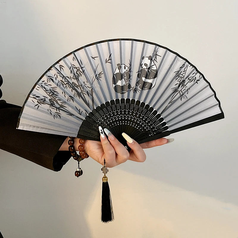 Bamboo Silk Folding Fan – Vintage Chinese Handheld Fan