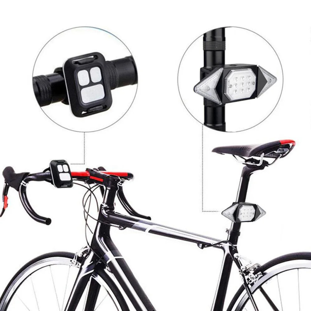 Rear Light Bicycle Turn Signal USB Bike Tail Light Wireless Remote Control for Bicycle with Horn Mountain MTB Road Accessories Zpaxo