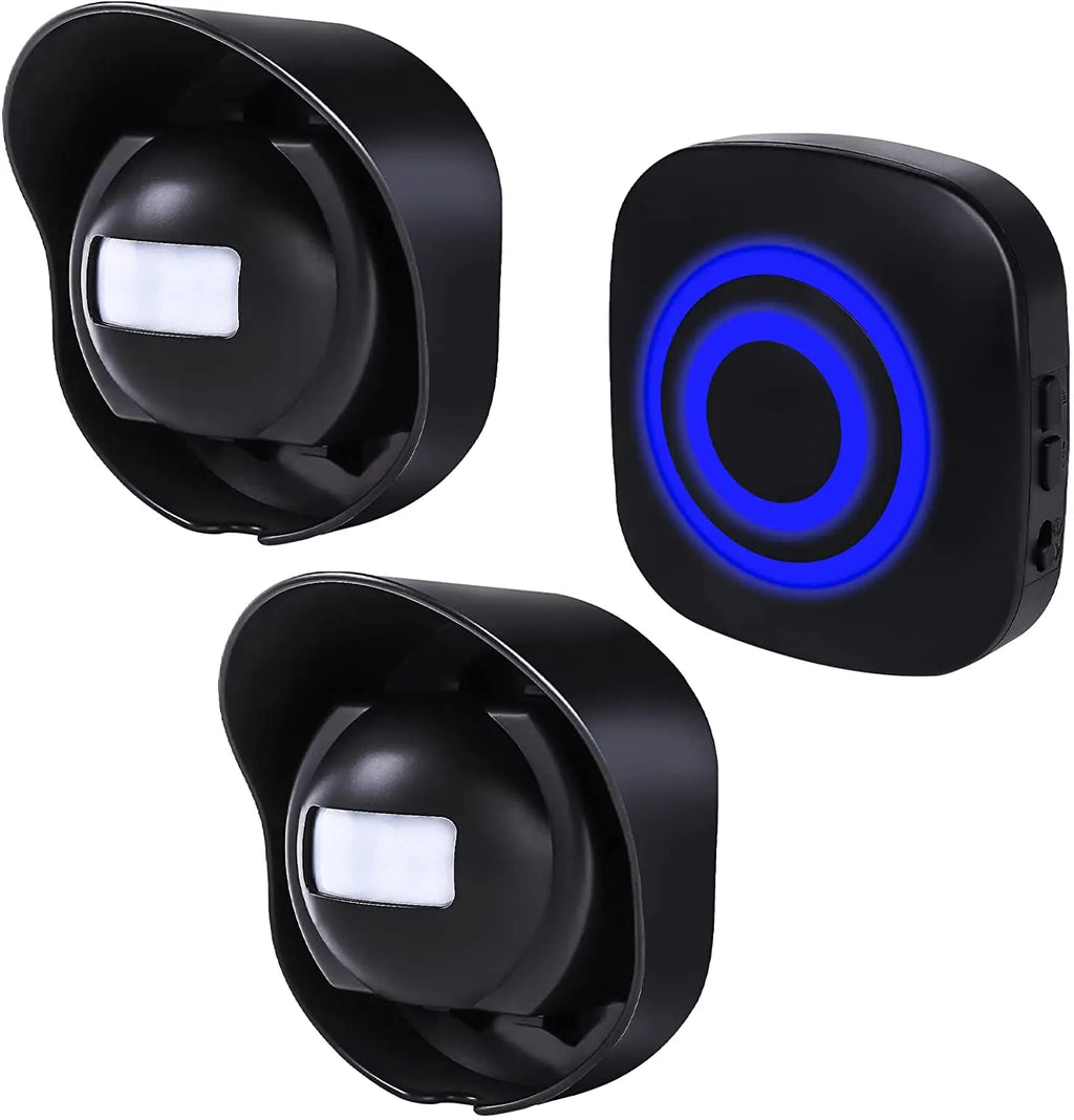Wireless Outdoor Waterproof Motion Sensor 2 Sensors 1 Receiver Indoor Home Security Alert System with 38 Chimes Tunes Zpaxo