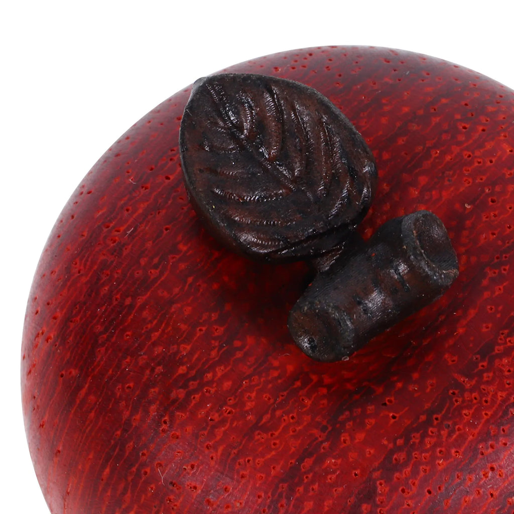 Red Sandalwood Wooden Apple Carved Small Faux Fruit Decorative