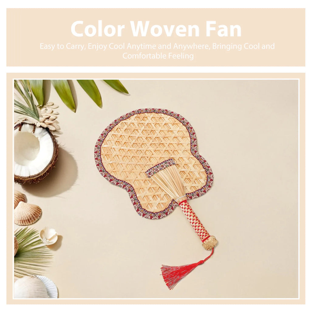 Hand-Woven Natural Palm Fan for Kids Lightweight Vintage Style Summer Cooling Outdoor Events Home Decor Rustic Chinese Hand Fan Zpaxo