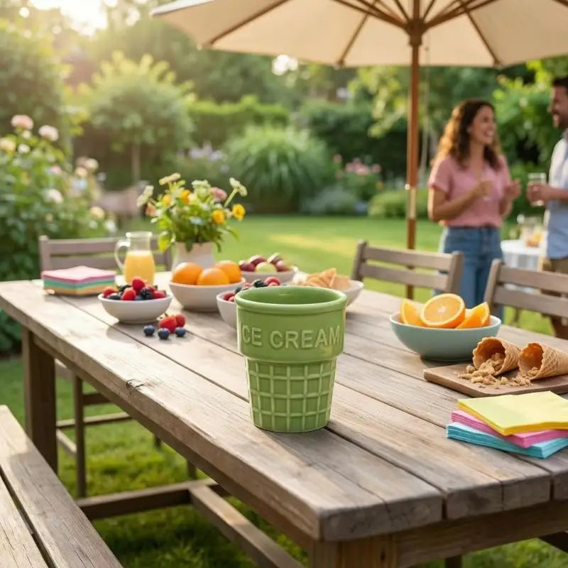 Colorful Ceramic Ice Cream Cups Dessert Coffee Mug Waffle Cone Design Zpaxo