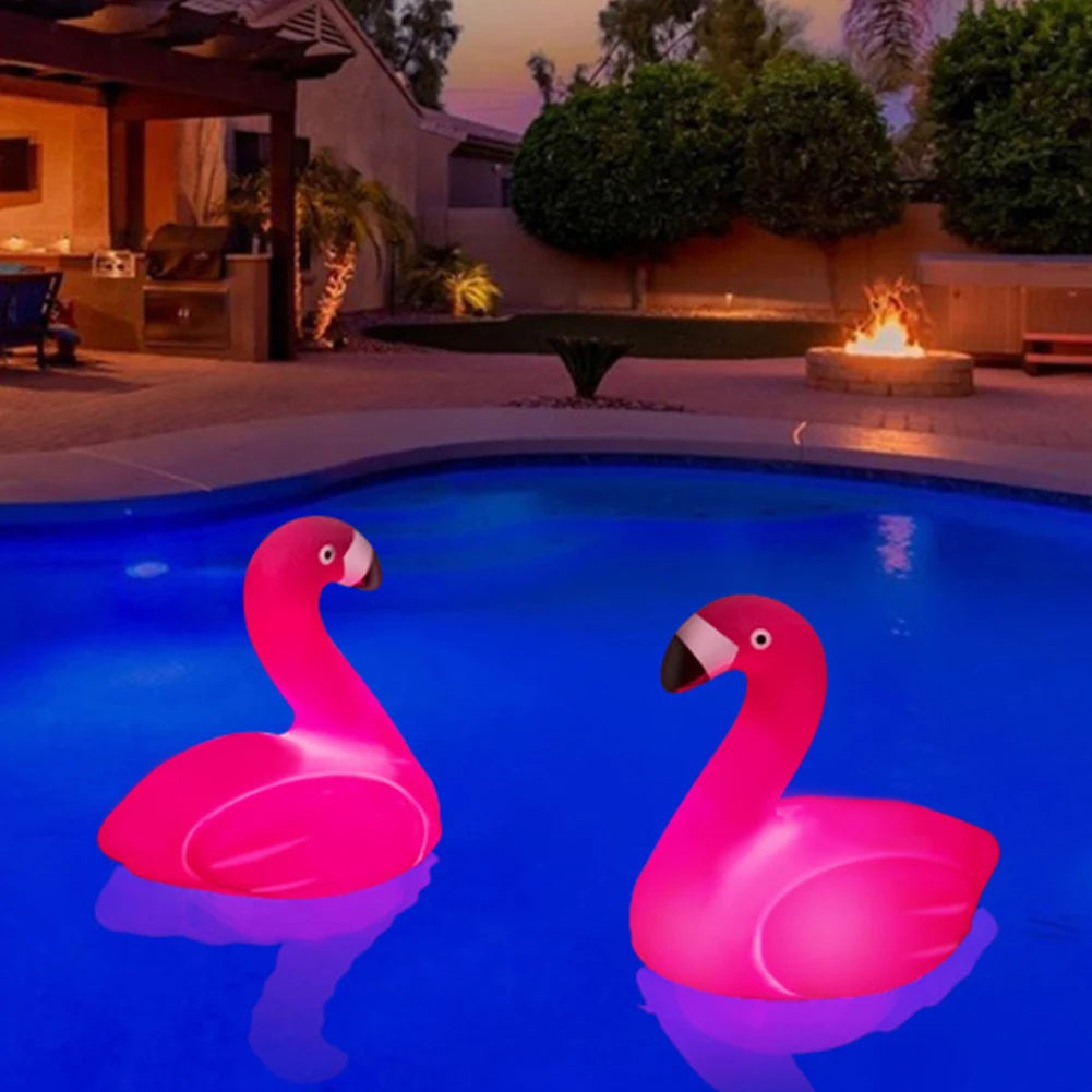 Solar Flamingo Chlorine Floater Glow Dark Floating Water Cleaner