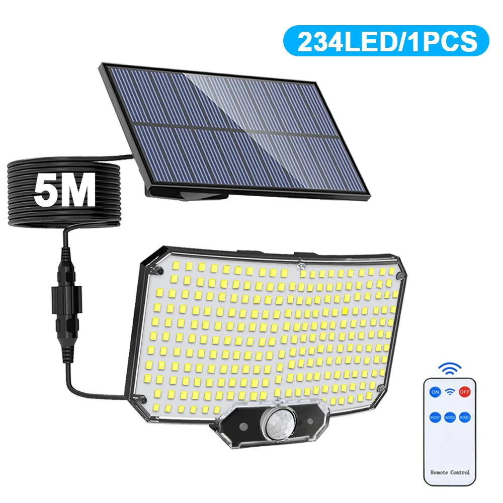 234LED Solar Outdoor Lights Motion Sensor Super Bright Solar Flood Lights Remote Wall Lights Waterproof 3 Modes Patio Garden Gar Zpaxo 234 LED