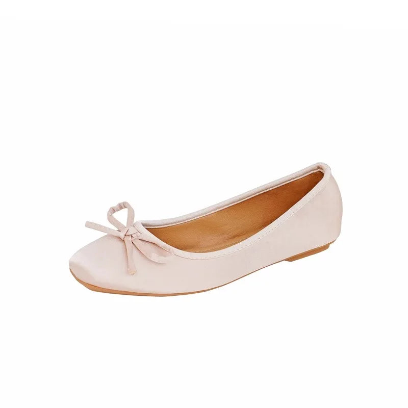 Flat Shoes for Women Spring/summer 2025 New Butterfly Bow Square Toe ballet shoes Shallow Women's Shoes Ladies Loafers Women Zpaxo