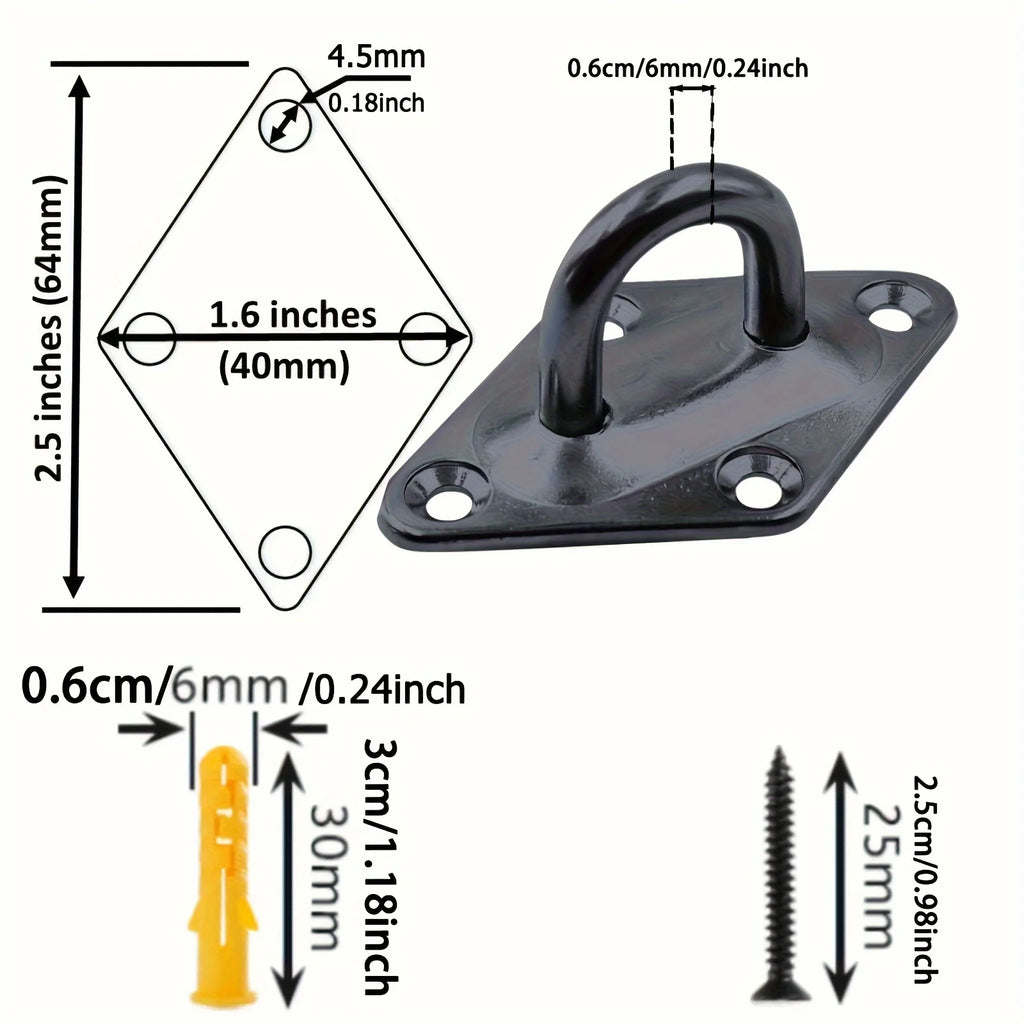 4-Pack Sandbag Hooks 304 Stainless Steel Heavy-Duty U-shaped Large Load-bearing Rust-proof Outdoor Diamond Eye Plate Hardware Zpaxo