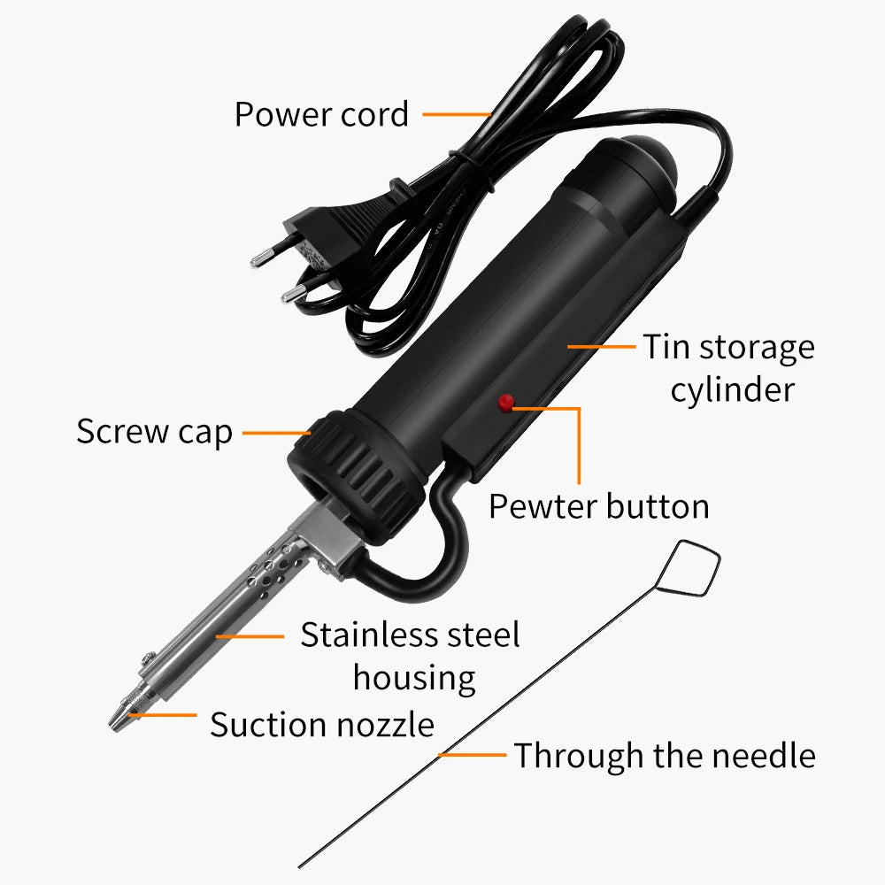 BBT-680 Electric Vacuum Suction Tin Gun Powerful Desoldering Pump 30W Hand Welding Tools Removal Soldering Sucker Pen Desolder Zpaxo