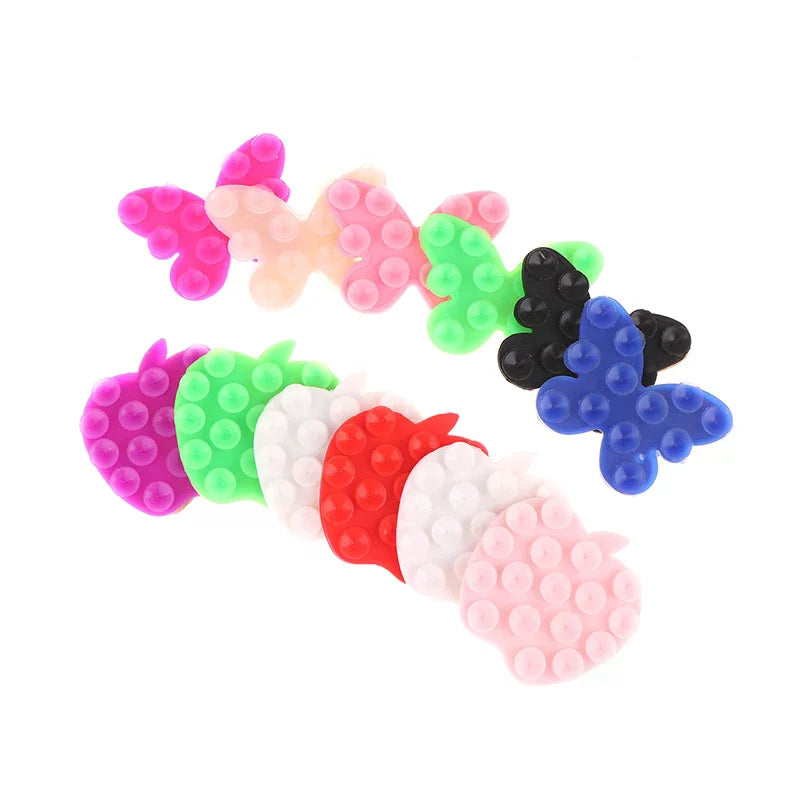 For Mobile Phone Fixture Suction Cup Backed Adhesive Silicone Fixed Sucker Pad 1Pc Butterfly Shaped Silicone Pad Zpaxo