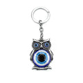 Crystals Hanger Evil Eye Owl Blue Protection Fashion Jewelry Car Keychain Car Pendant Car Accessories Zpaxo silver