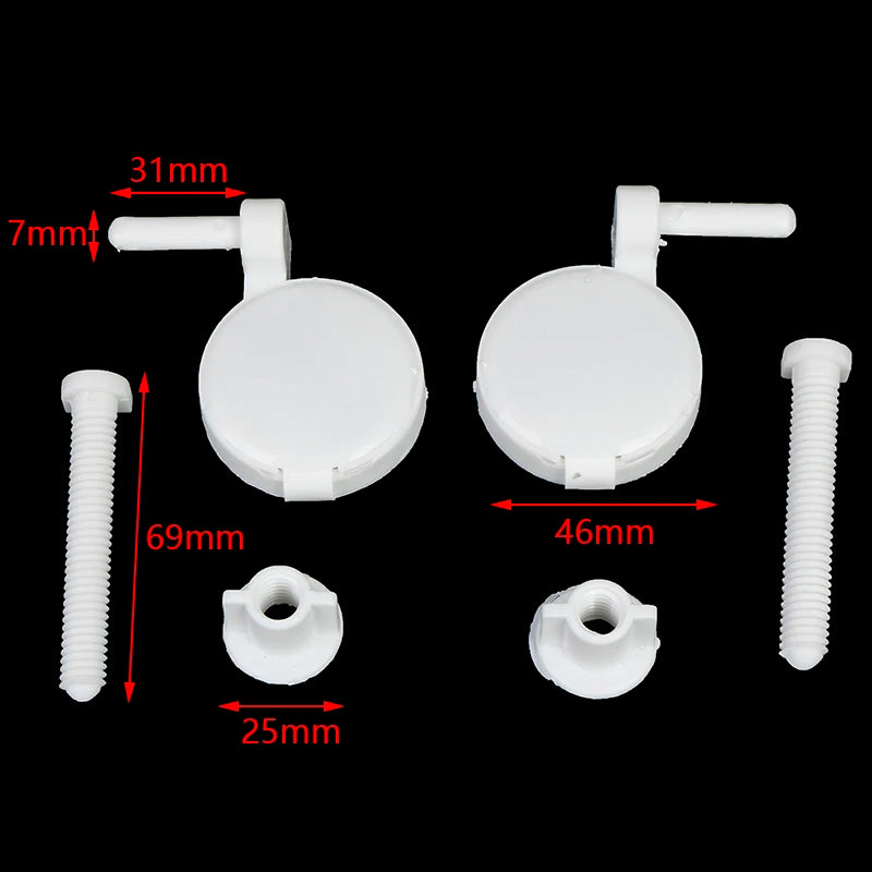 Seats Hinges Repair Tools Plastic Toilet Seat Screws Fixings Fit Toilet 1set/2Pcs Zpaxo one size