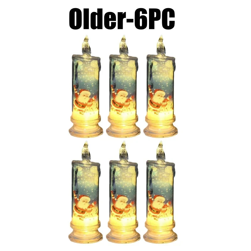 Festive Flameless Pillar Candles Battery Powered LED Christmas Lights
