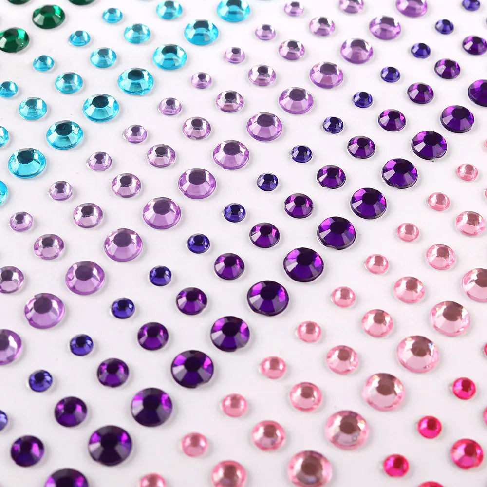 Mixed Size Eyeshadow Face Diamonds for Music Festival Halloween Party Jewelry Stickers Self Adhesive Fake Tattoo Nail Rhinestone Zpaxo