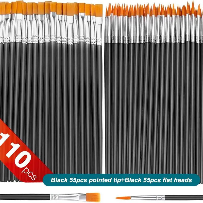 Nylon Paint Brush Set – Acrylic, Watercolor, Oil & Gouache