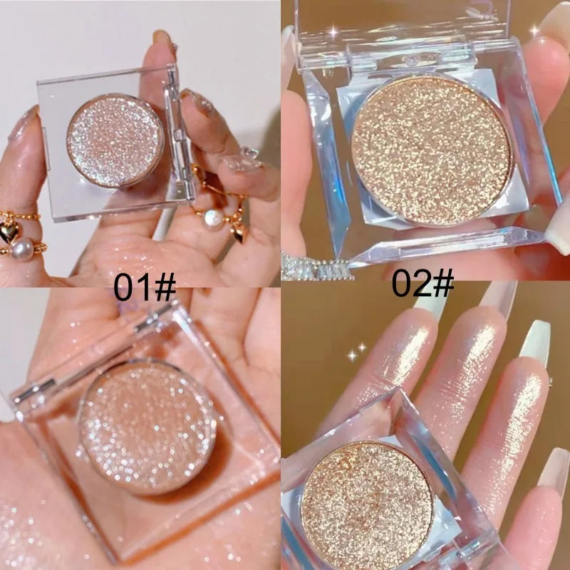 2 Pearl Shimmer Contour Eyeshadow Palette Long-lasting Waterproof