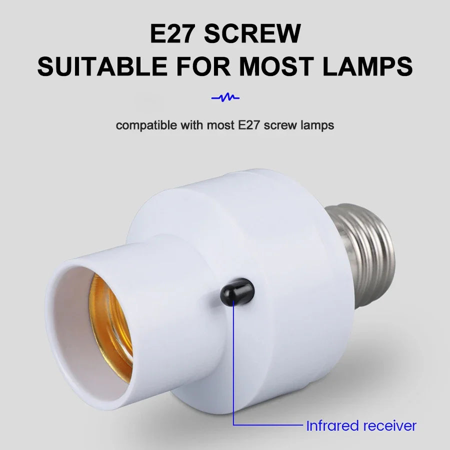 2026 Hot Infrared Remote Control Smart LED Lampholder E27 AC85-265V Universal Socket Timer Color Changing Easy Install for Home Zpaxo