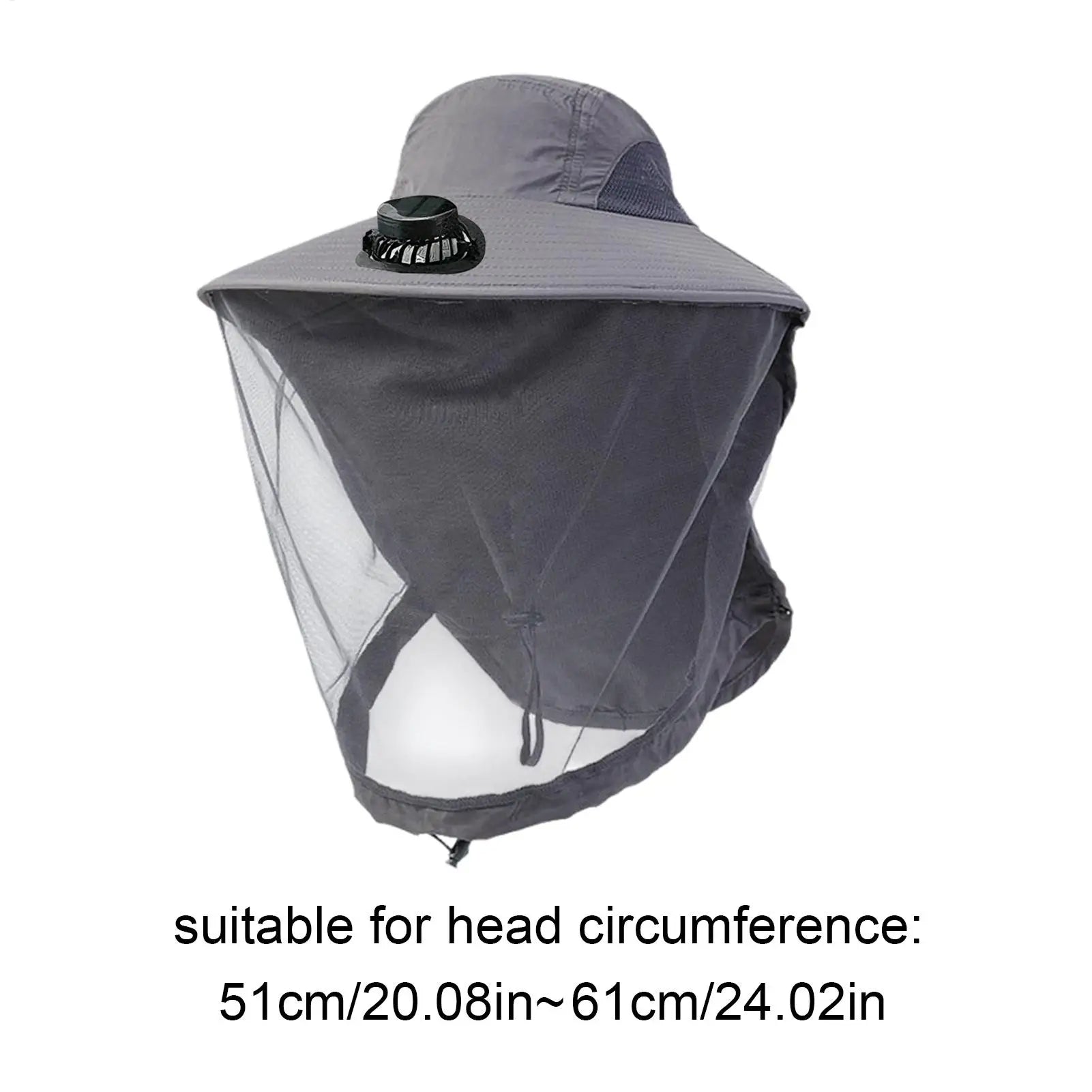 Solar USB Charging Fan Hat Men Wide Brim Sun Personal Cooling Caps