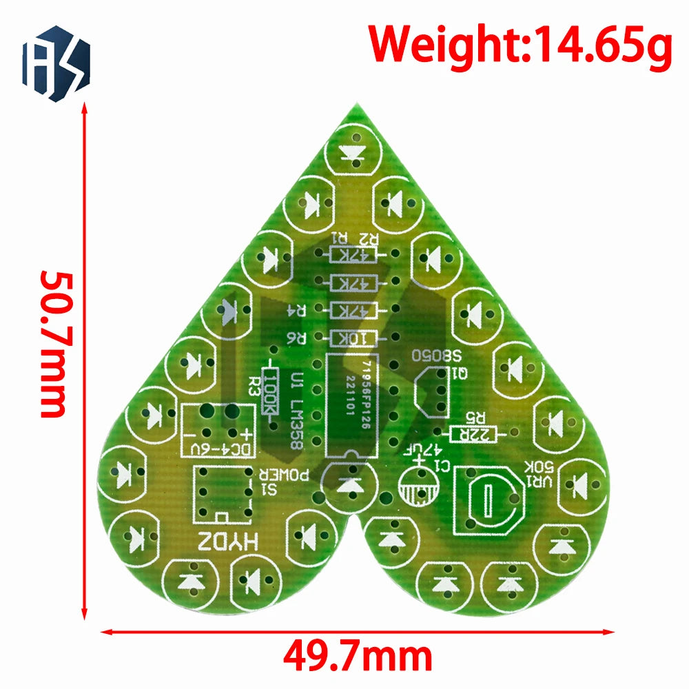 Heart-shaped LED Breathing Light DIY 4V-6V Easy-to-build Electronics Zpaxo
