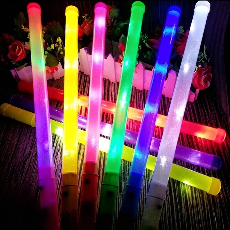 LED Glow Sticks Neon Fluorescent Dark Light 3 Modes Wedding Birthday