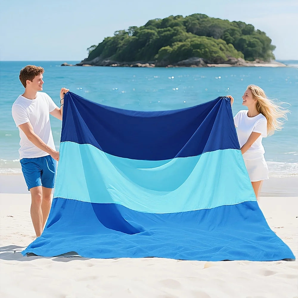 Family Size XL Beach Mat Sand Proof Picnic Blanket Portable Camping Tarp Waterproof Outdoor Rug for 4-7 Persons Hiking Zpaxo