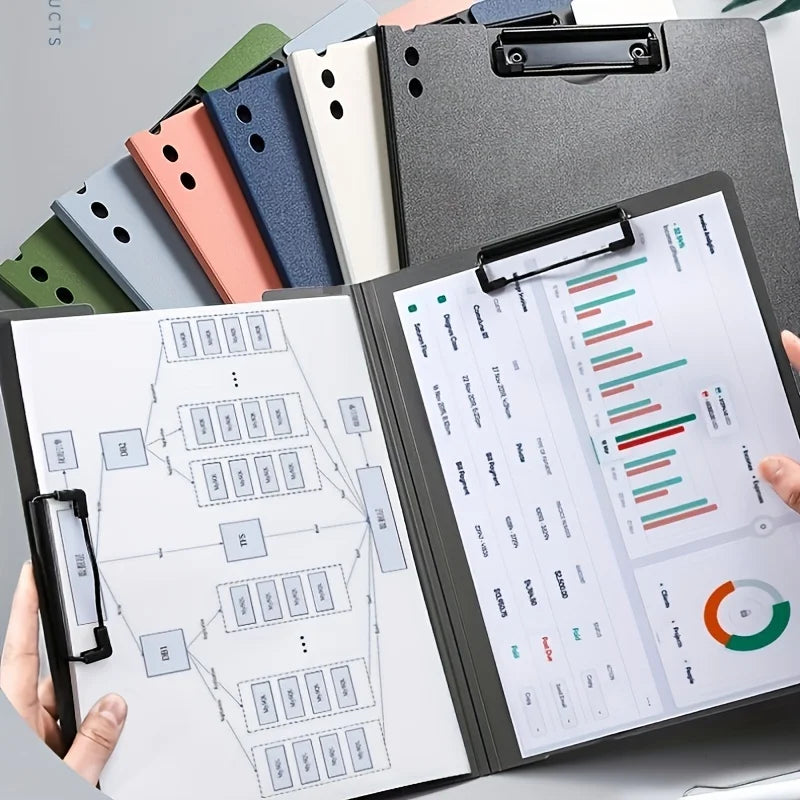 A4 File Folders Clipboard Writing Pad Memo Clip Board Double Clips Test Paper Storage Organizer For School Stationary Supplies Zpaxo