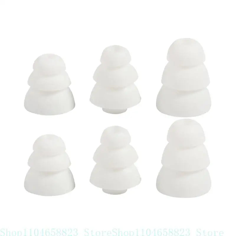 Triple Flange Eartips Eargels Earpads Ear Tips Silicone Bud Eartip for Inside Diameter 3.8mm-4.5mm In-Ear Earphone Zpaxo White China Mainland