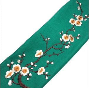 Embroidered Plum Blossom Flower Applique Clothing Embroidery Patch Zpaxo Beige