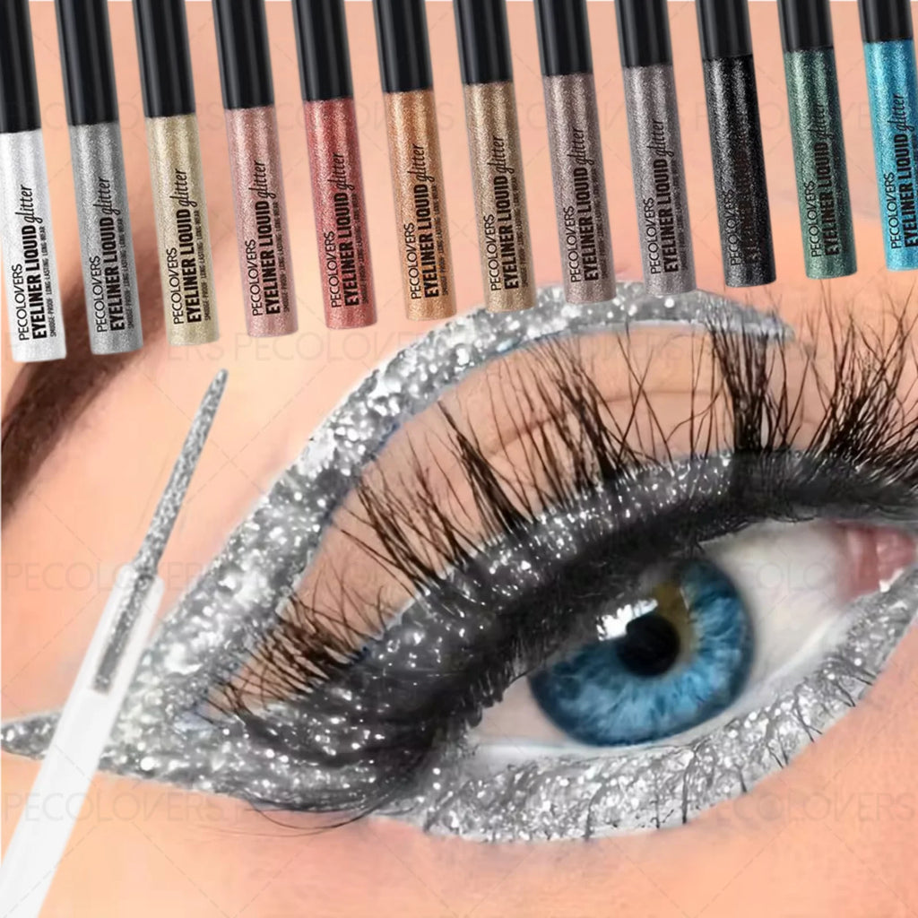 1PC Pearlescent Sparkle, Sequins, Brightening Highlighter, Liquid Eyeliner Eyeshadow, Suitable for Christmas and Holiday Party Zpaxo