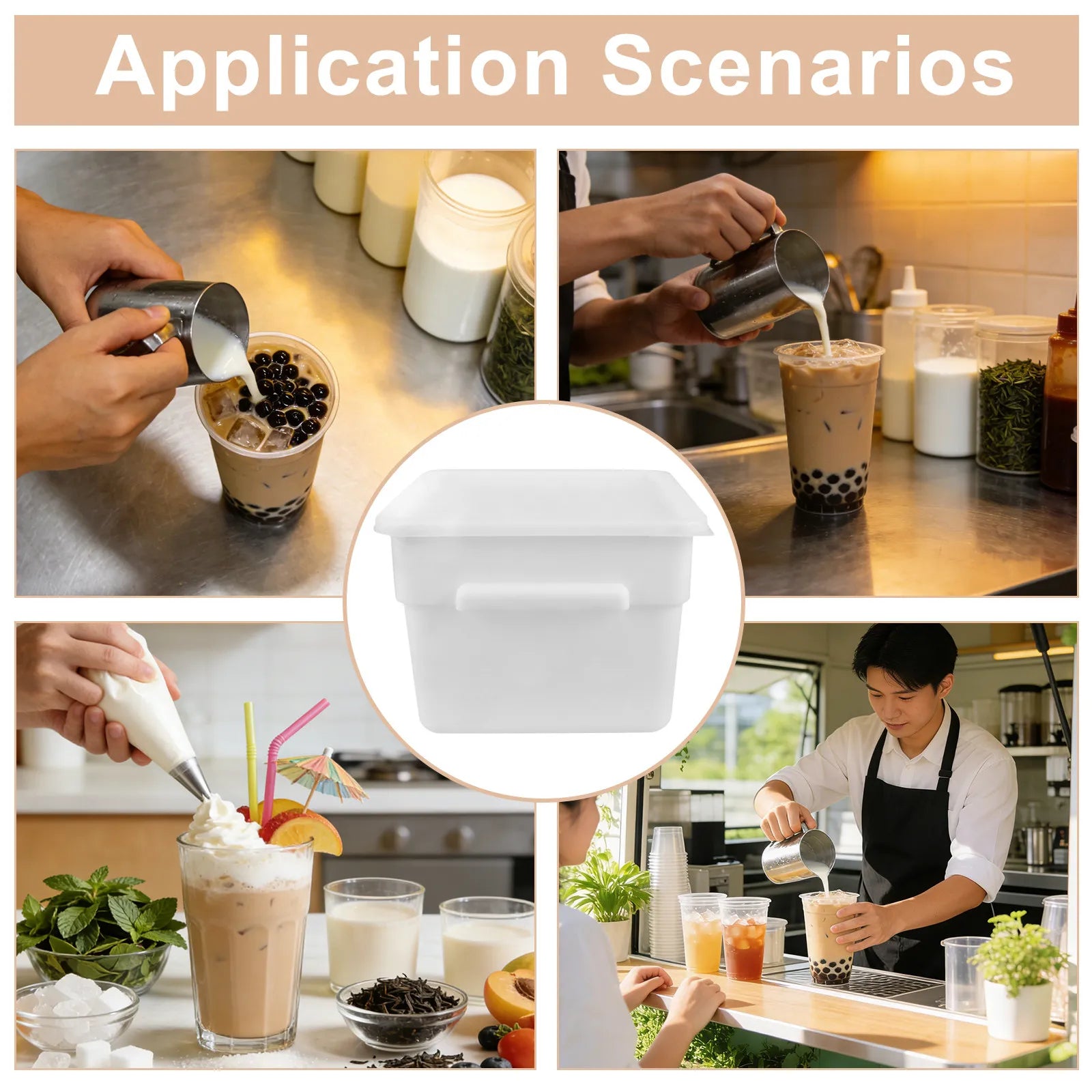Commercial Square Plastic Storage Container Food Organizer Stackable