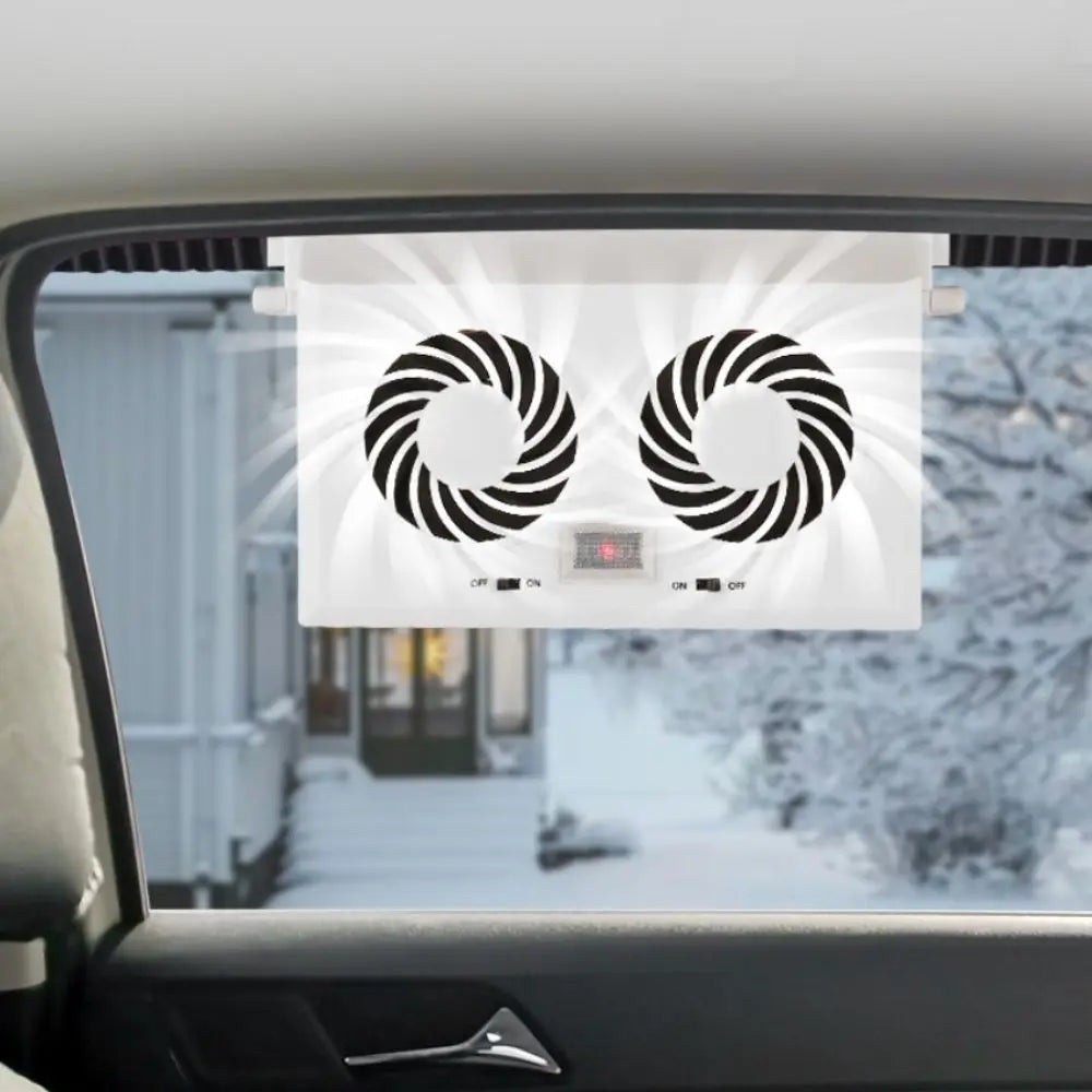 Dual Head Solar Car Exhaust Fan Small Lightweight Clip Fixing Zpaxo