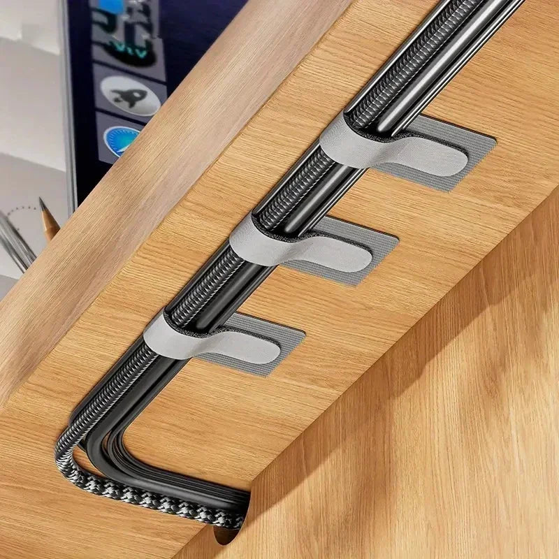 5/100Pcs Reusable Cable Organizer Desk Wire Winder Cable Tie Organizer Self Adhesive Cord Rope Holders Cord Protection Straps Zpaxo
