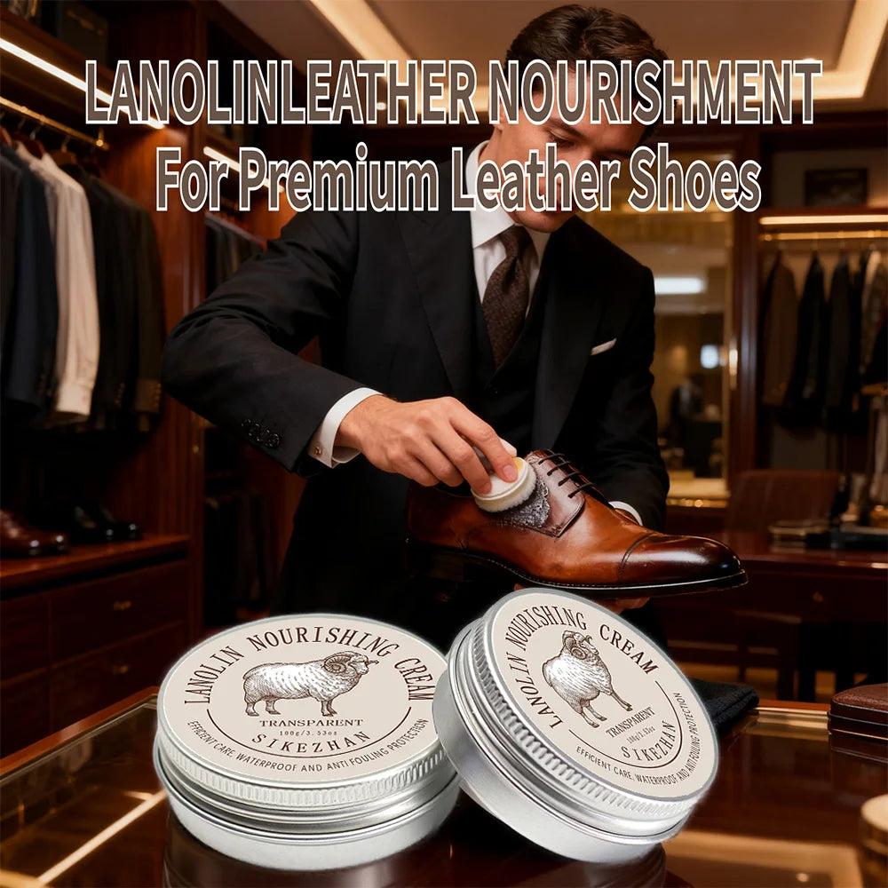 Lanolin Leather Shoe Nourishing Cream,Shoe Conditioner Balsam for Waterproof &Shining,Leather Care Wax for Shoes ,Boots, Bags Zpaxo