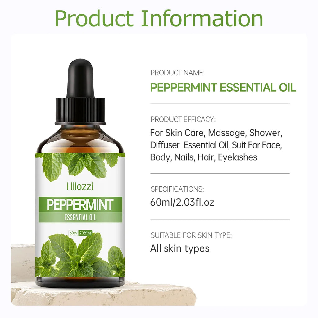 100ml/60ml/30mlPeppermint essential oil hydrating multifunctional essential oil aromatherapy candle car diffuser Zpaxo