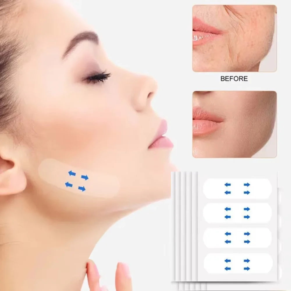 40pcs Invisible Face Lift Tapes – V-Shape Firming & Anti-Wrinkle Patches, Waterproof, Long-Lasting, Skin Tightening, Unisex Zpaxo 40pcs