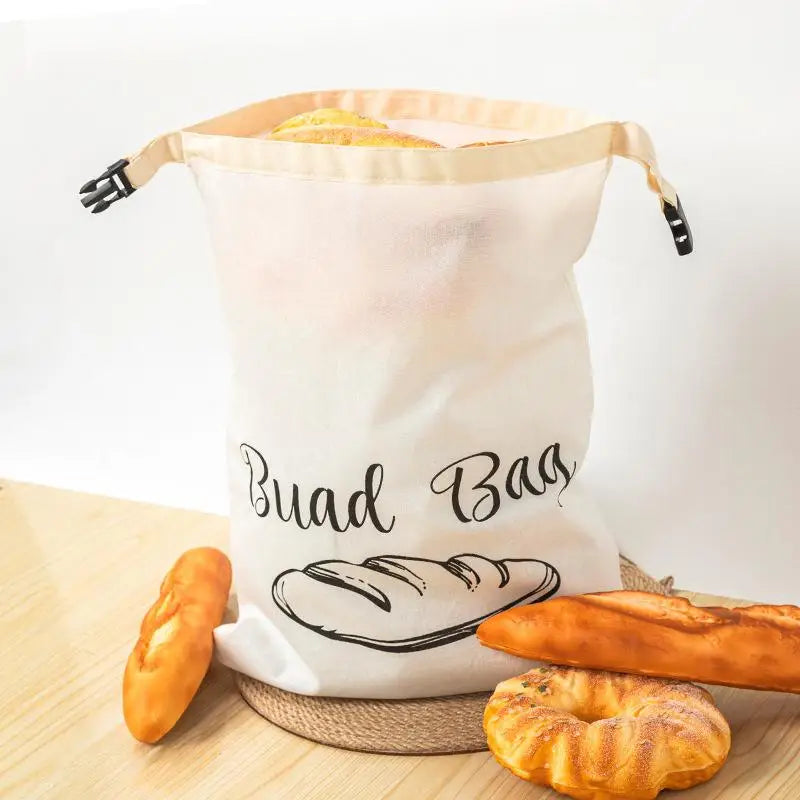 Reusable Cotton Bread Bag with Snap Buckle | Eco-Friendly