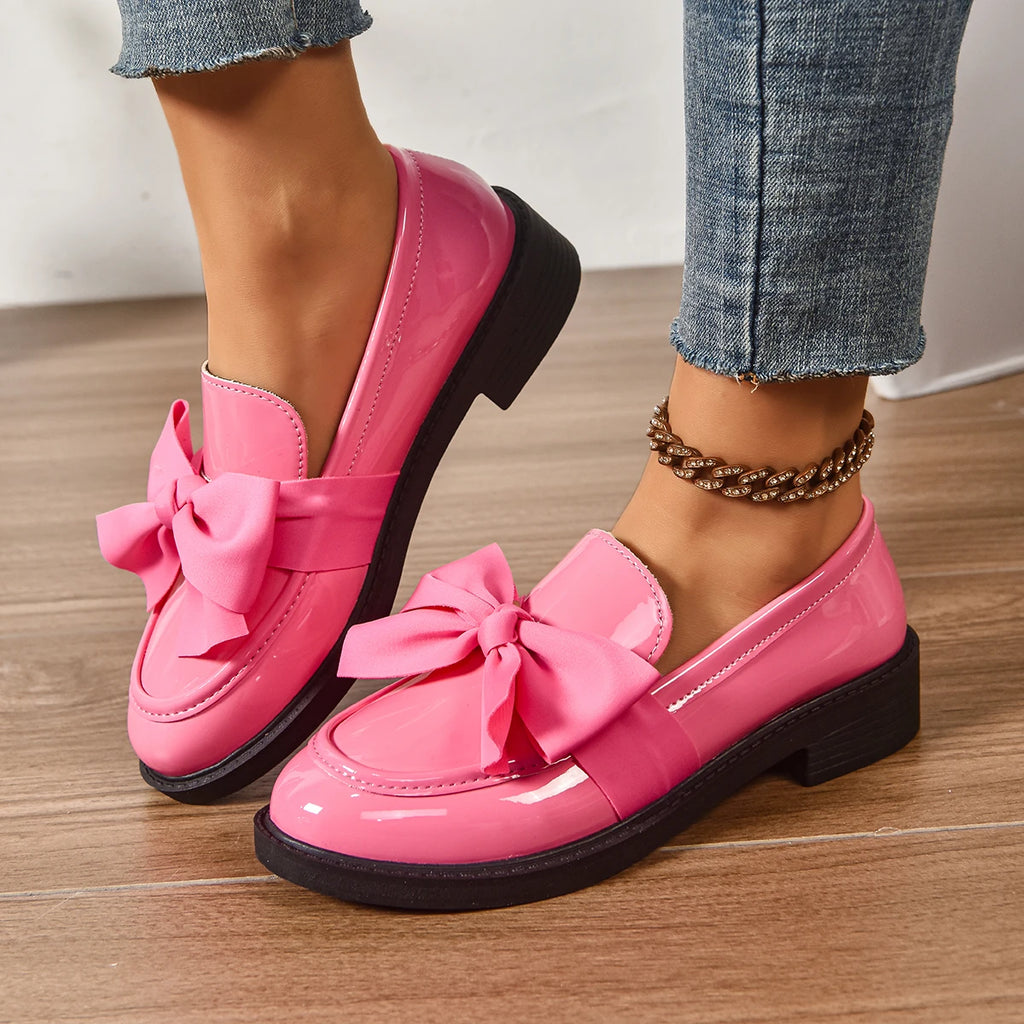 Women Loafers Comfort Soft Sole Platform Sneakers Fashion Bowknot Zpaxo