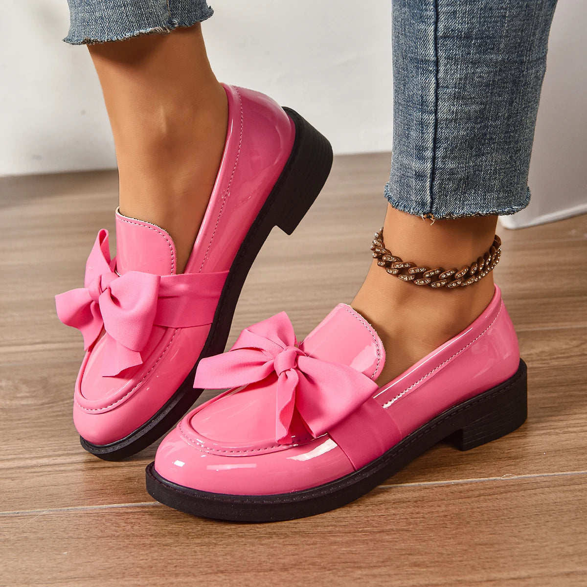Women Loafers Comfort Soft Sole Platform Sneakers Fashion Bowknot Zpaxo